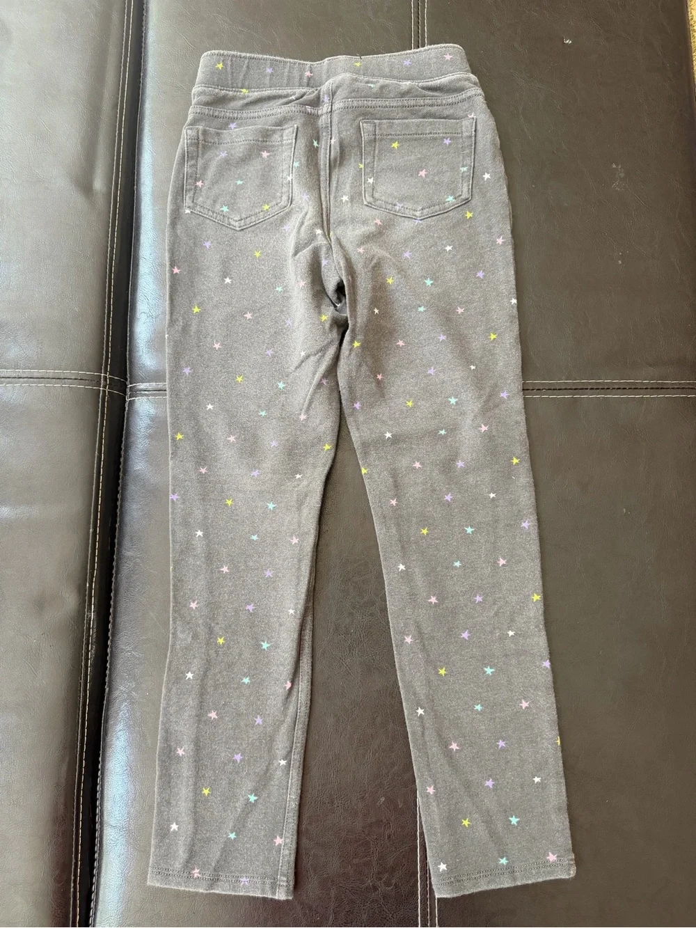 Jumping Beans - Girl’s Gray Leggings with Pastel Star Pattern